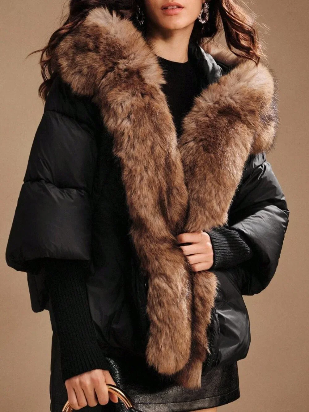 Black Casual Women's Puffer Coat